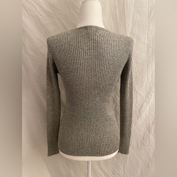 The Limited Long Sleeve Sparkly Silver Sweater Size S - Picture 4 of 10